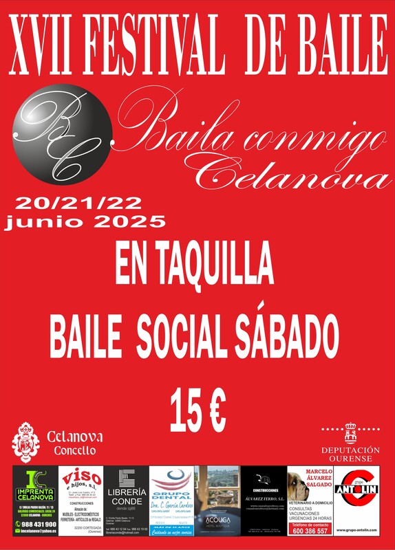 XVII FESTIVAL DE BAILE, BAILA CONMIGO CELANOVA 2025